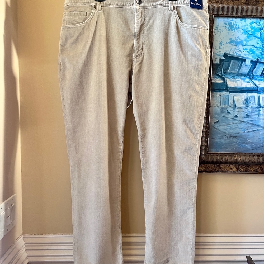🆕 XXL Tommy Bahama Indigo Palms 5 Pocket Corduroy Pants Khaki Beige Retail $198 - Picture 4 of 10